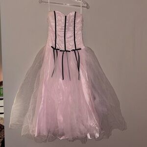 RARE VINTAGE 💖2005💕Jessica McClintock Pink Tulle Dress with Bows